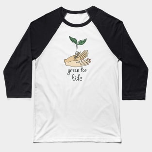 Hands holding green sprout Baseball T-Shirt